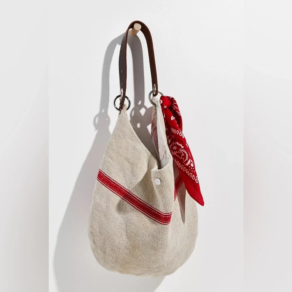 New🌟Free People-Distressed Linen Hobo